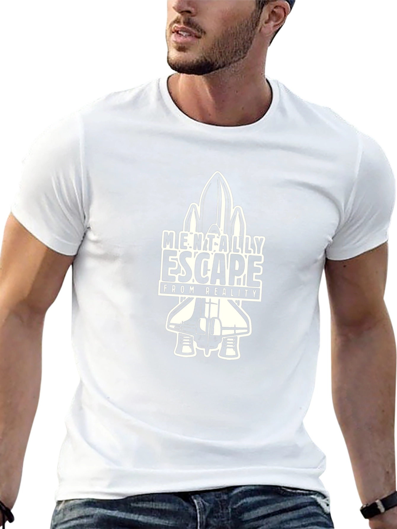 Mentally Escape Reality Black Graphic T-Shirt