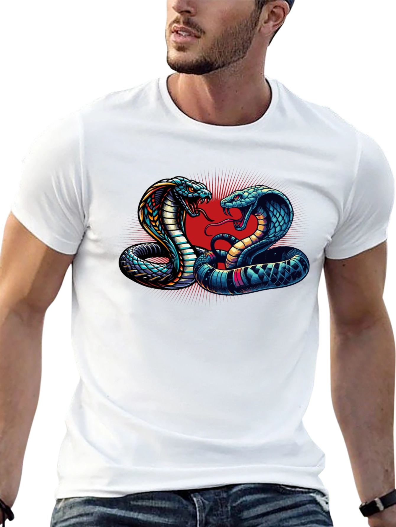 Cobra Clash Graphic Tee - Bold Snake Design