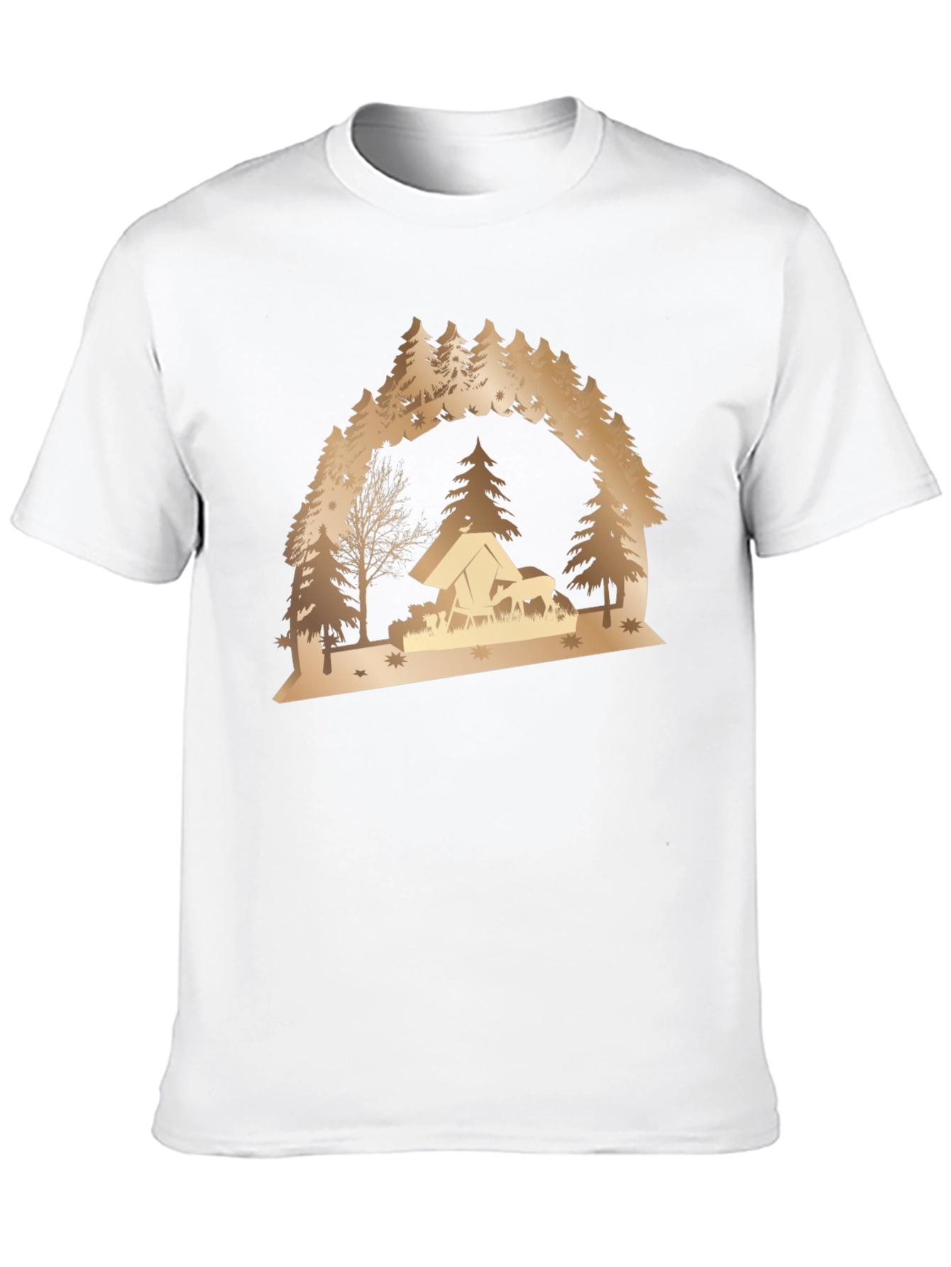 Camping Scene Graphic Tee - Nature Lover Shirt