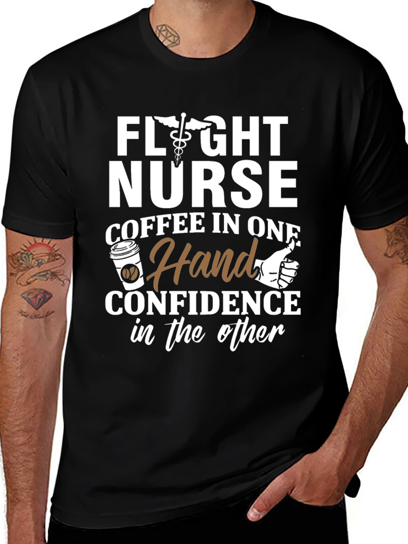 Flight Nurse Coffee & Confidence T-Shirt