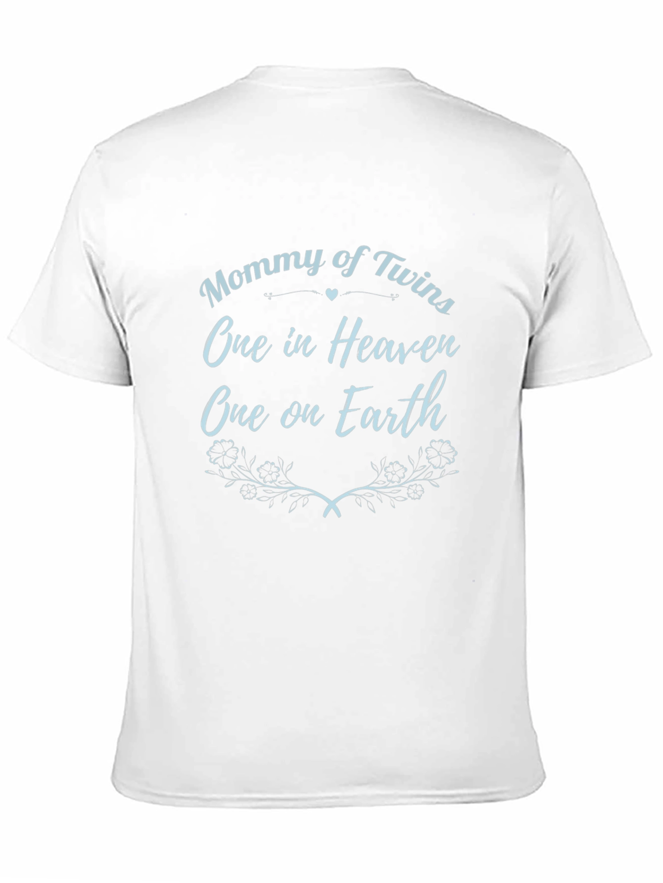 Mommy of Twins T-Shirt Remembrance Memorial Black