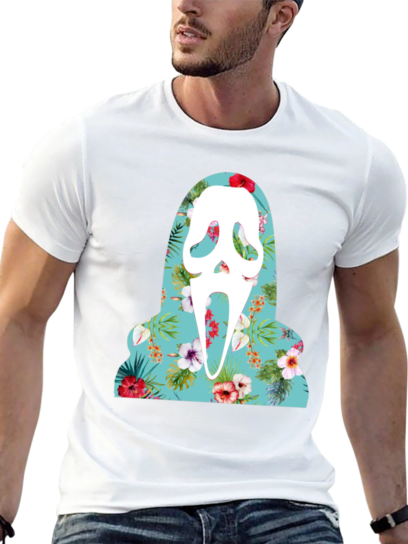 Floral Scream Ghost T-Shirt