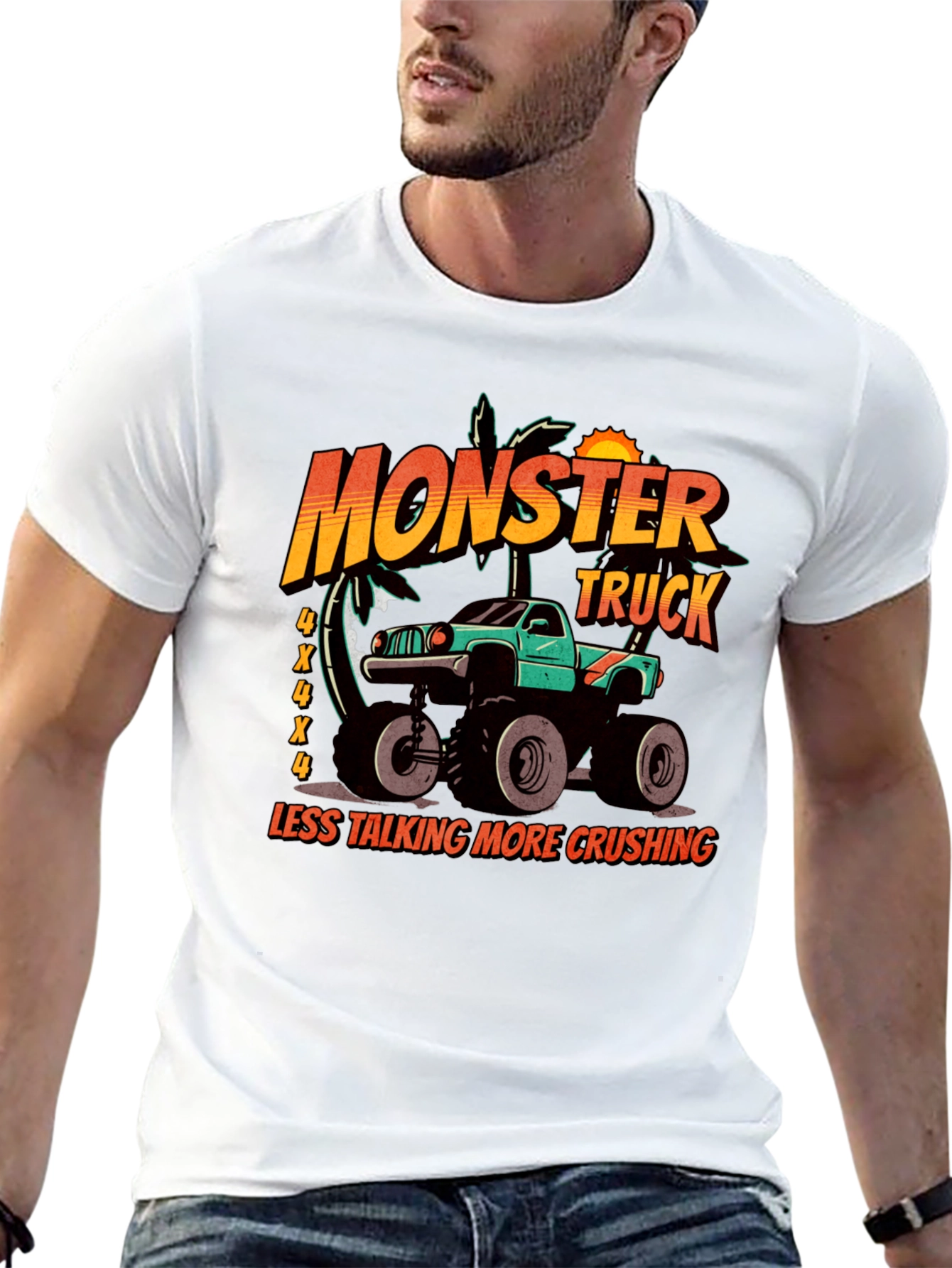 Monster Truck Crushing Graphic Tee - Black