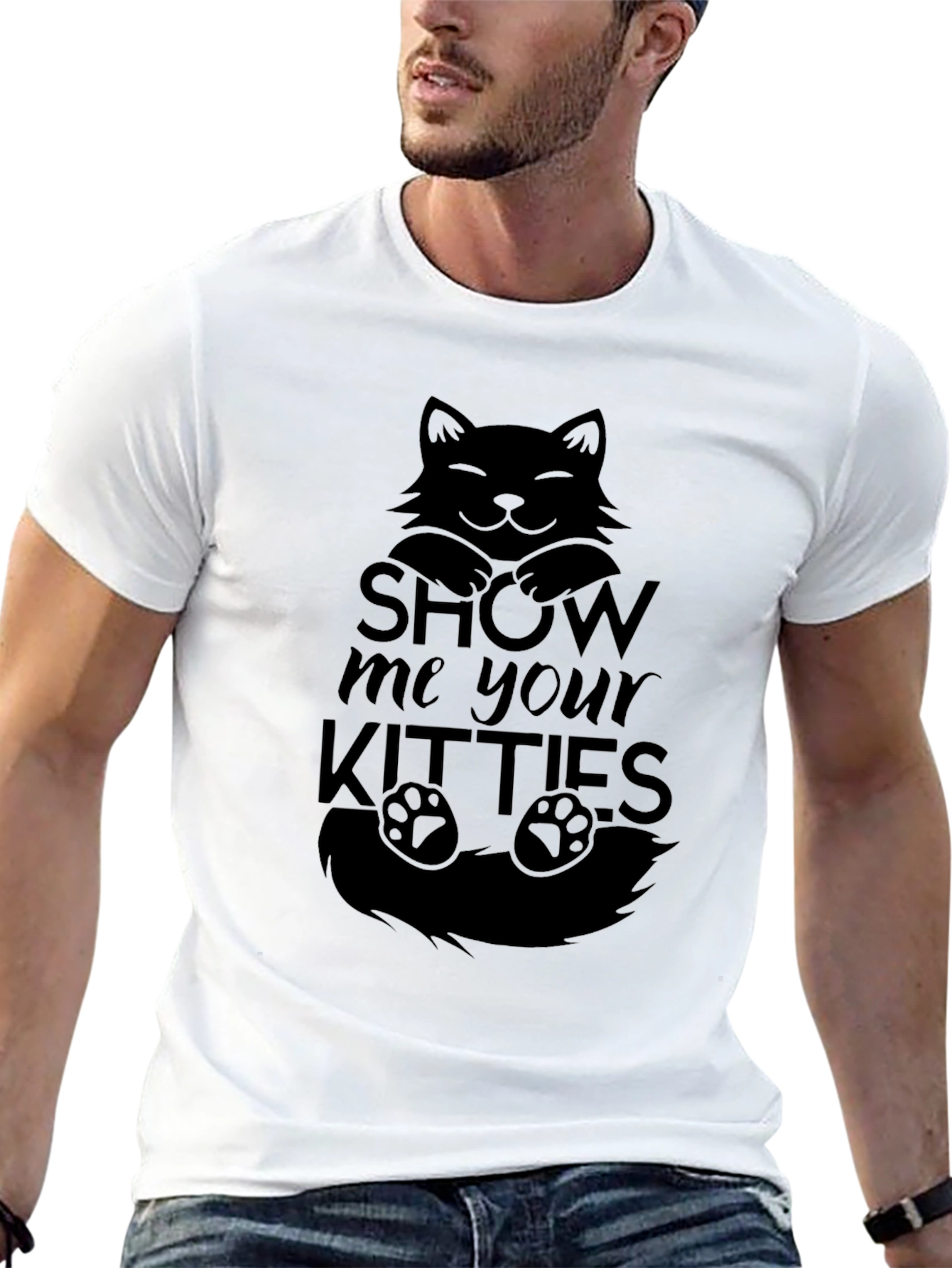 Show Me Your Kitties Black T-Shirt