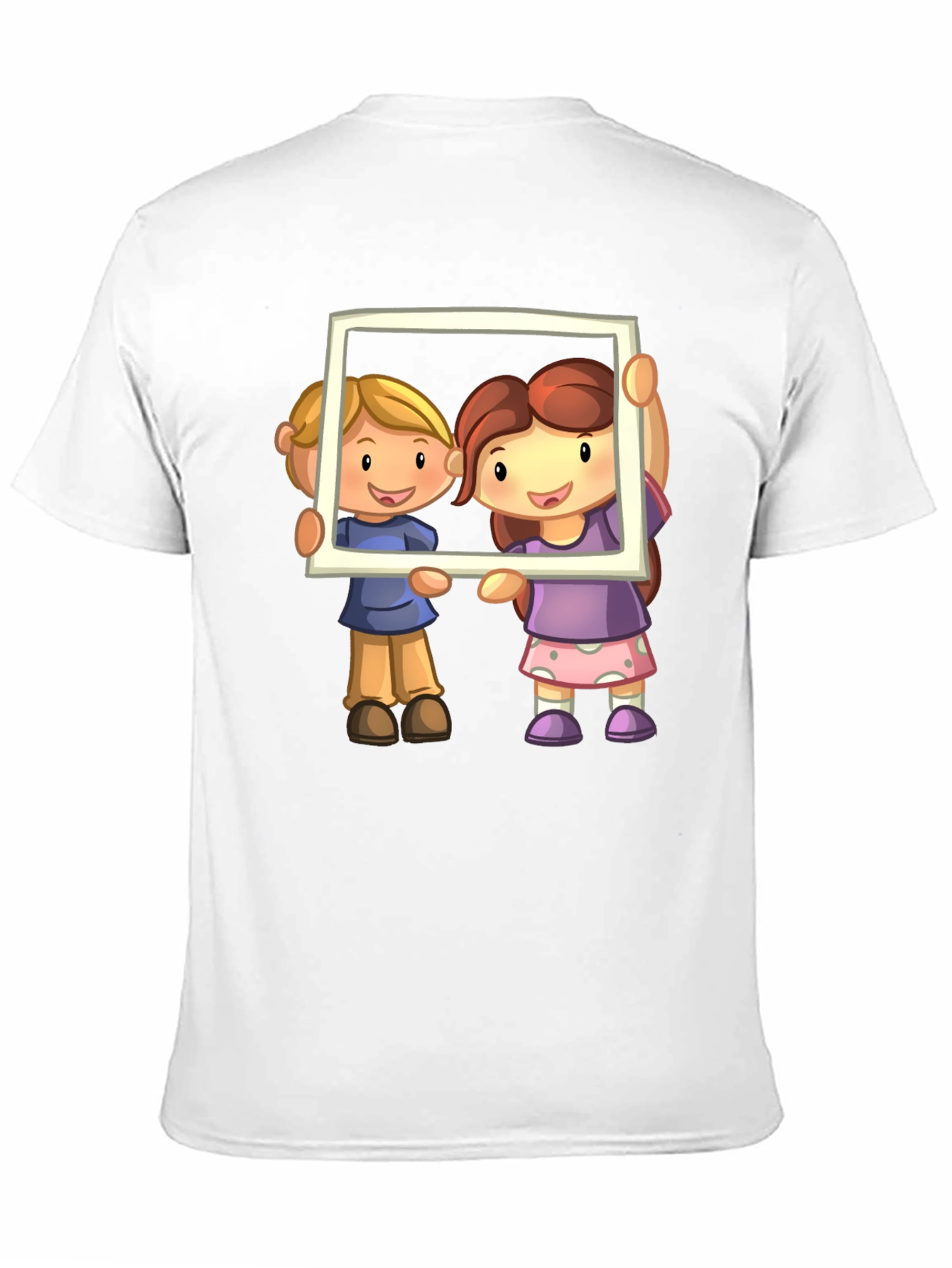 Cartoon Kids Frame Black T-Shirt