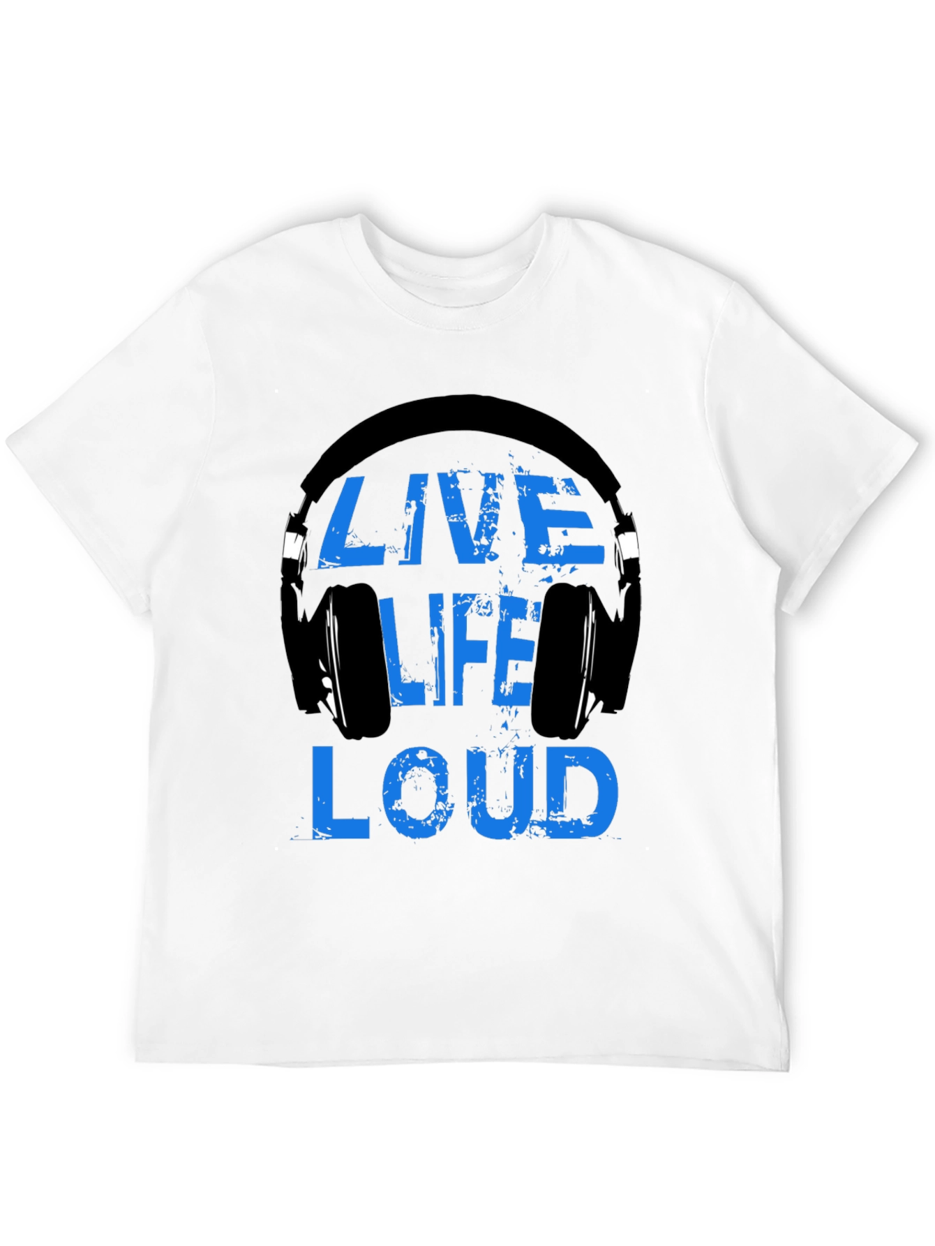 Live Life Loud T-Shirt Headphone Graphic Tee