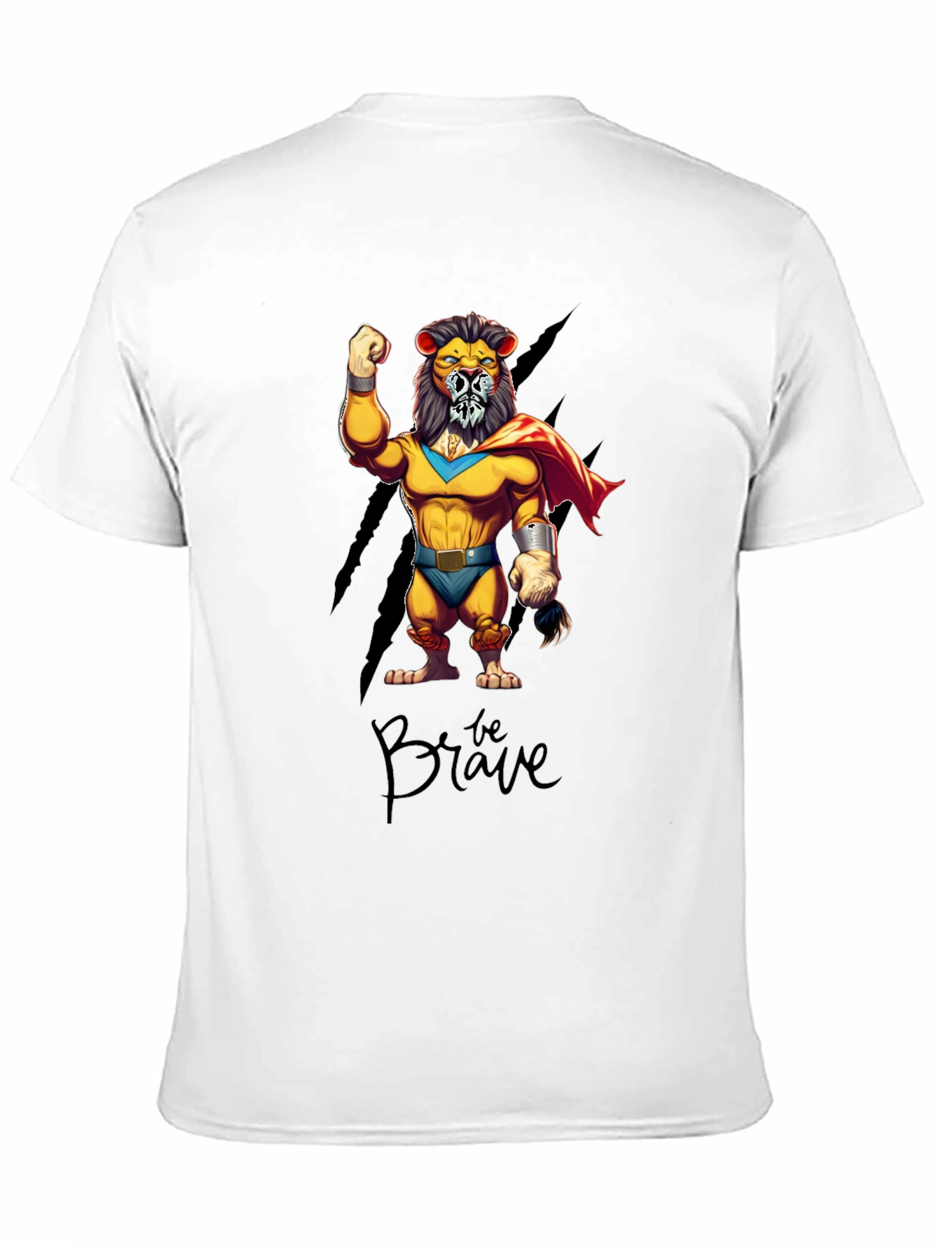 Be Brave Lion Superhero Graphic T-Shirt