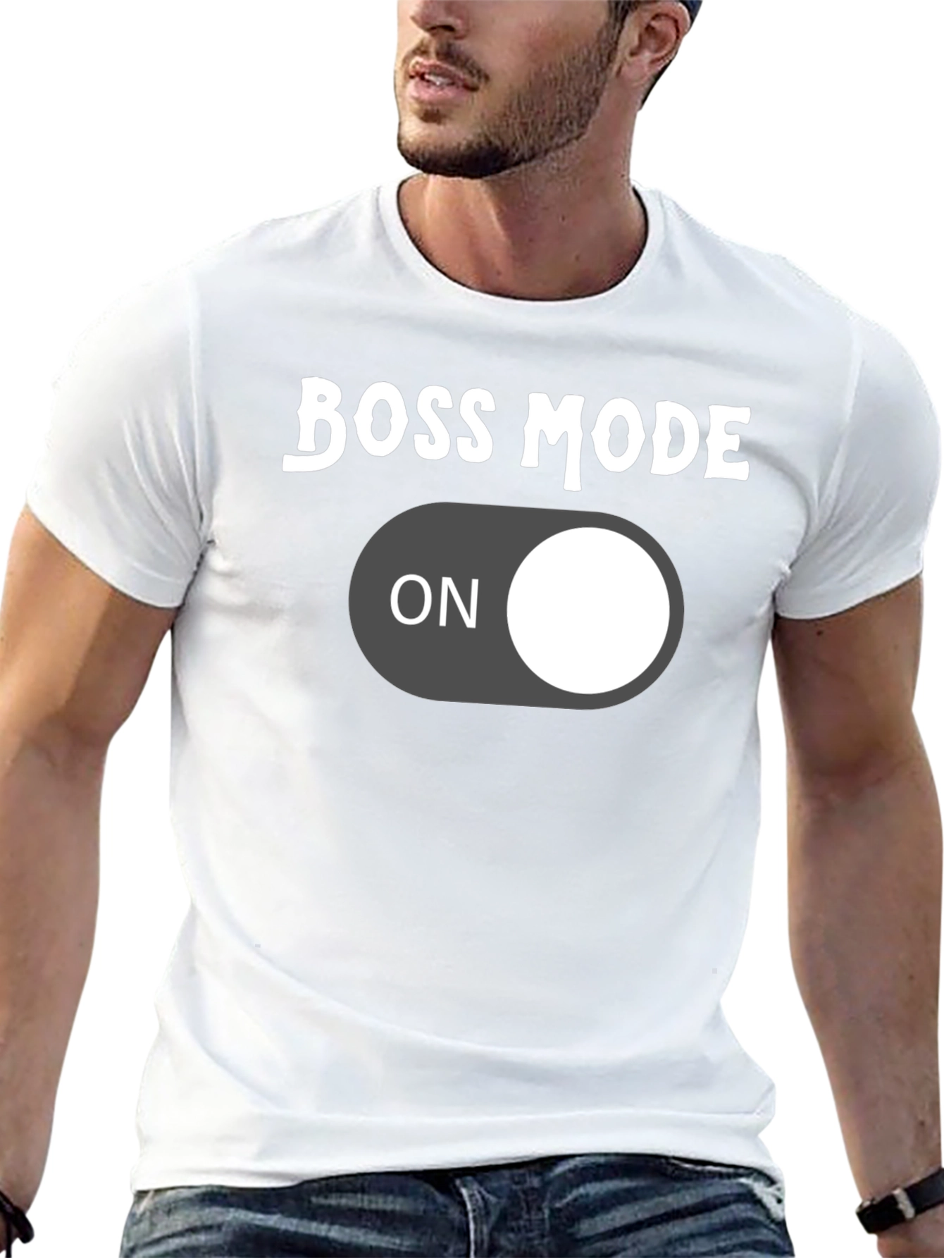 Boss Mode On Graphic Tee - Black Cotton T-Shirt