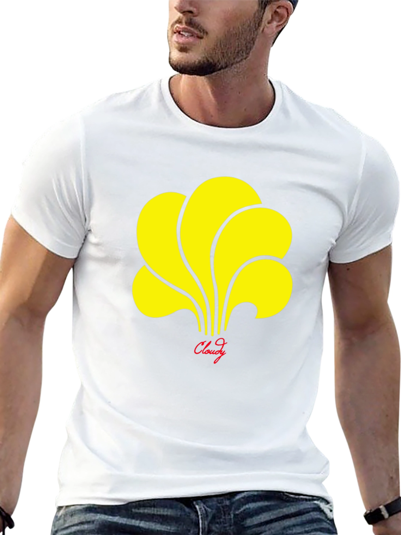 Cloudy Graphic T-Shirt - Stylish Black Tee