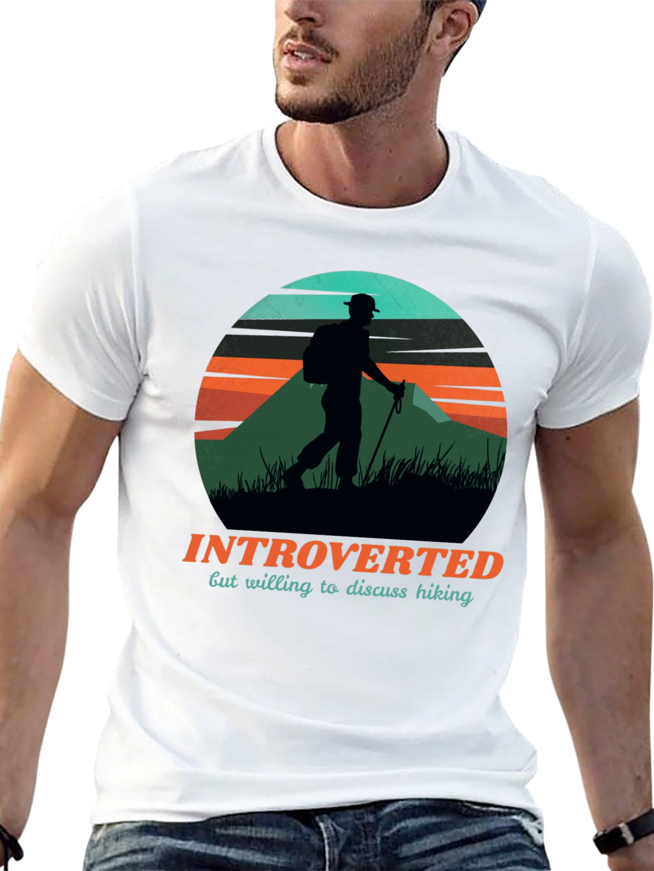 Introverted Hiker Graphic Tee - Black Unisex