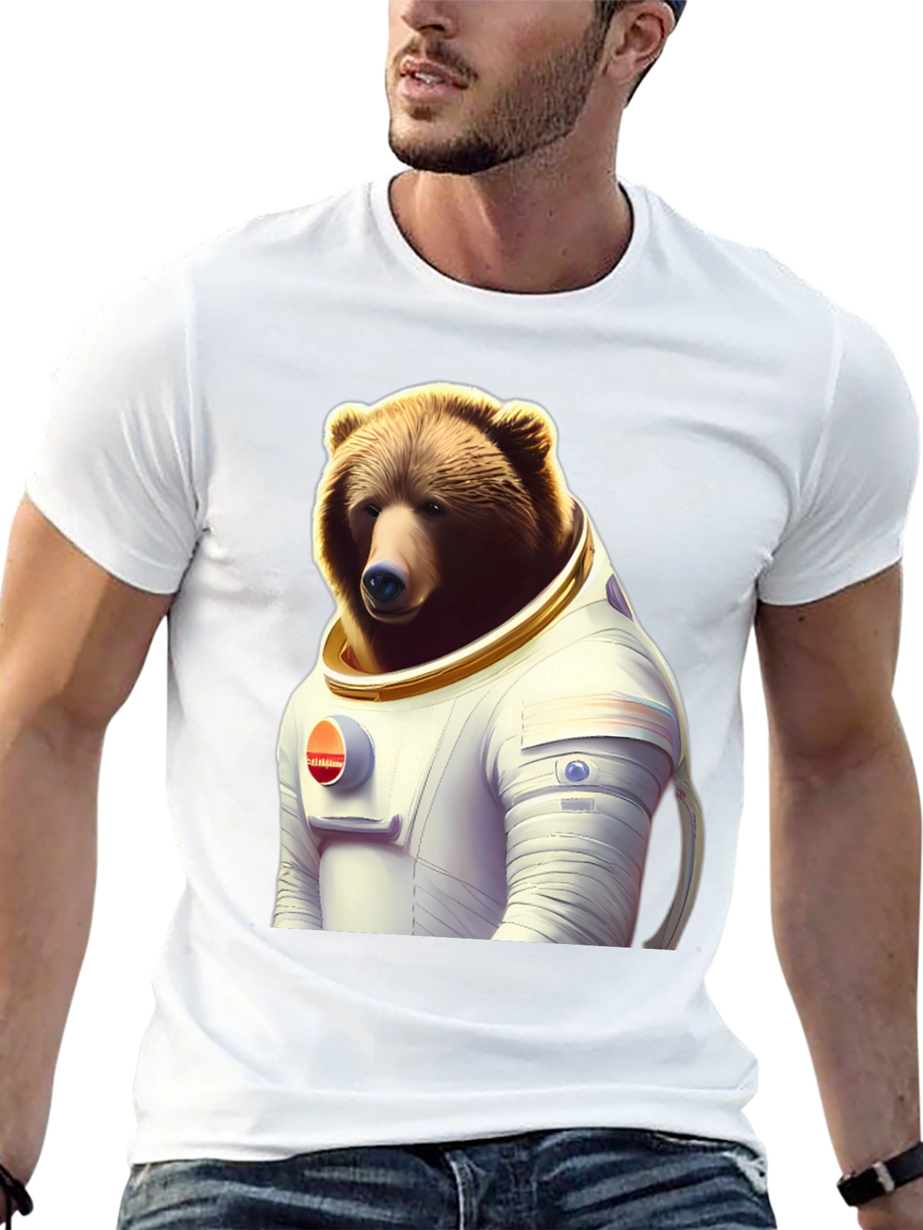 Bear Astronaut T-Shirt - Space Explorer Animal Tee