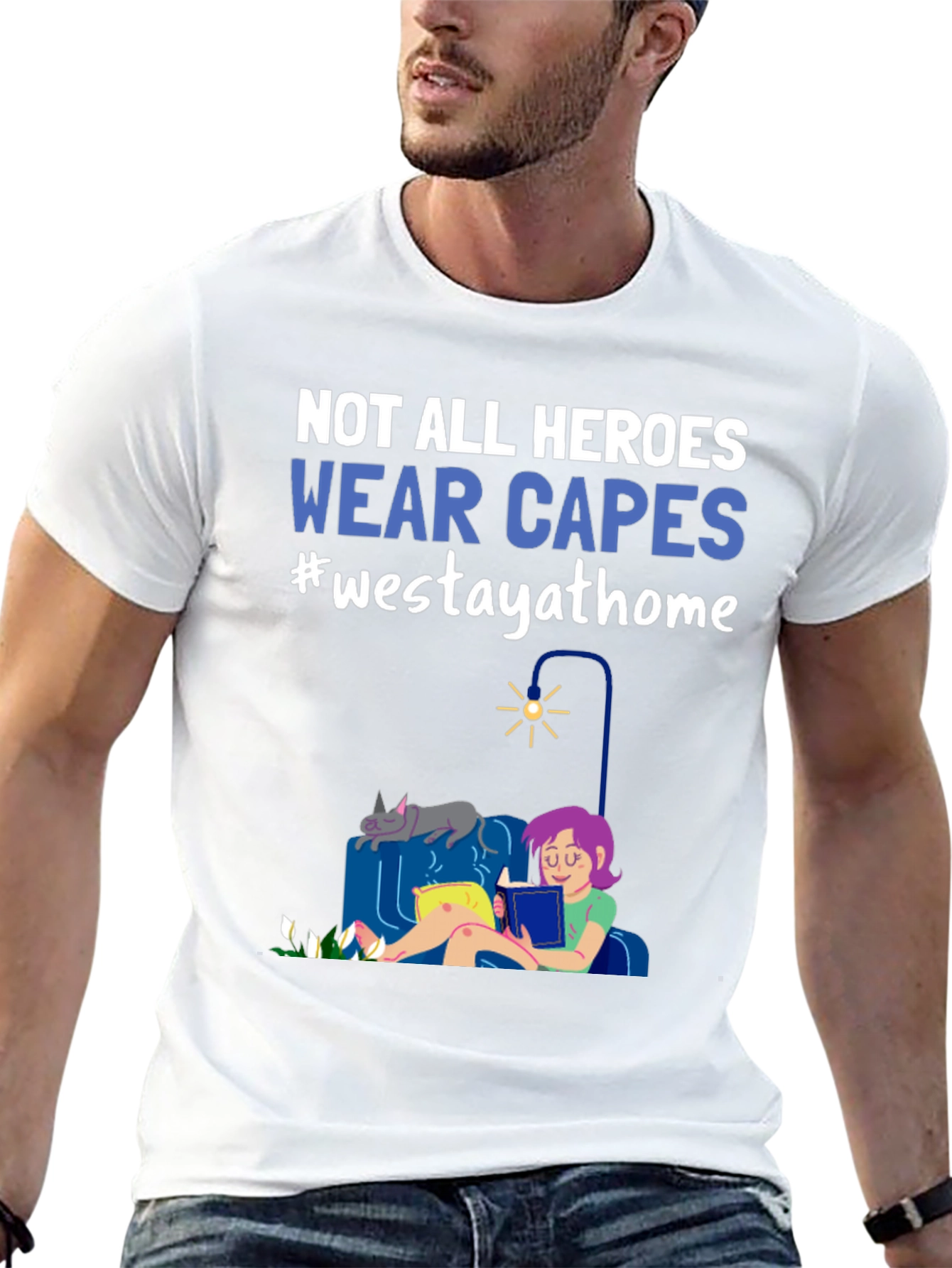Heroes Wear Capes Graphic Tee - Stay at Home
