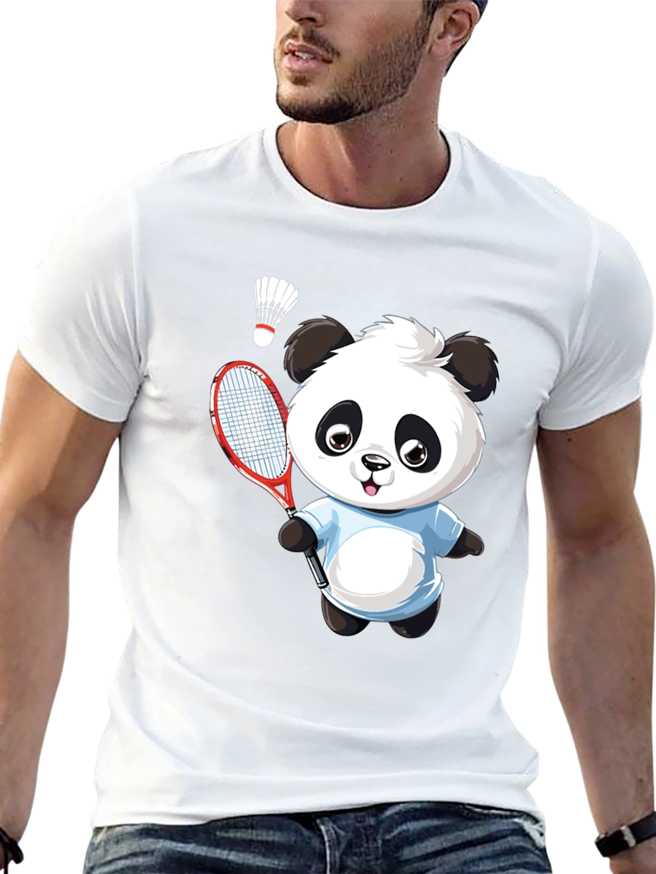 Panda Badminton Graphic Tee