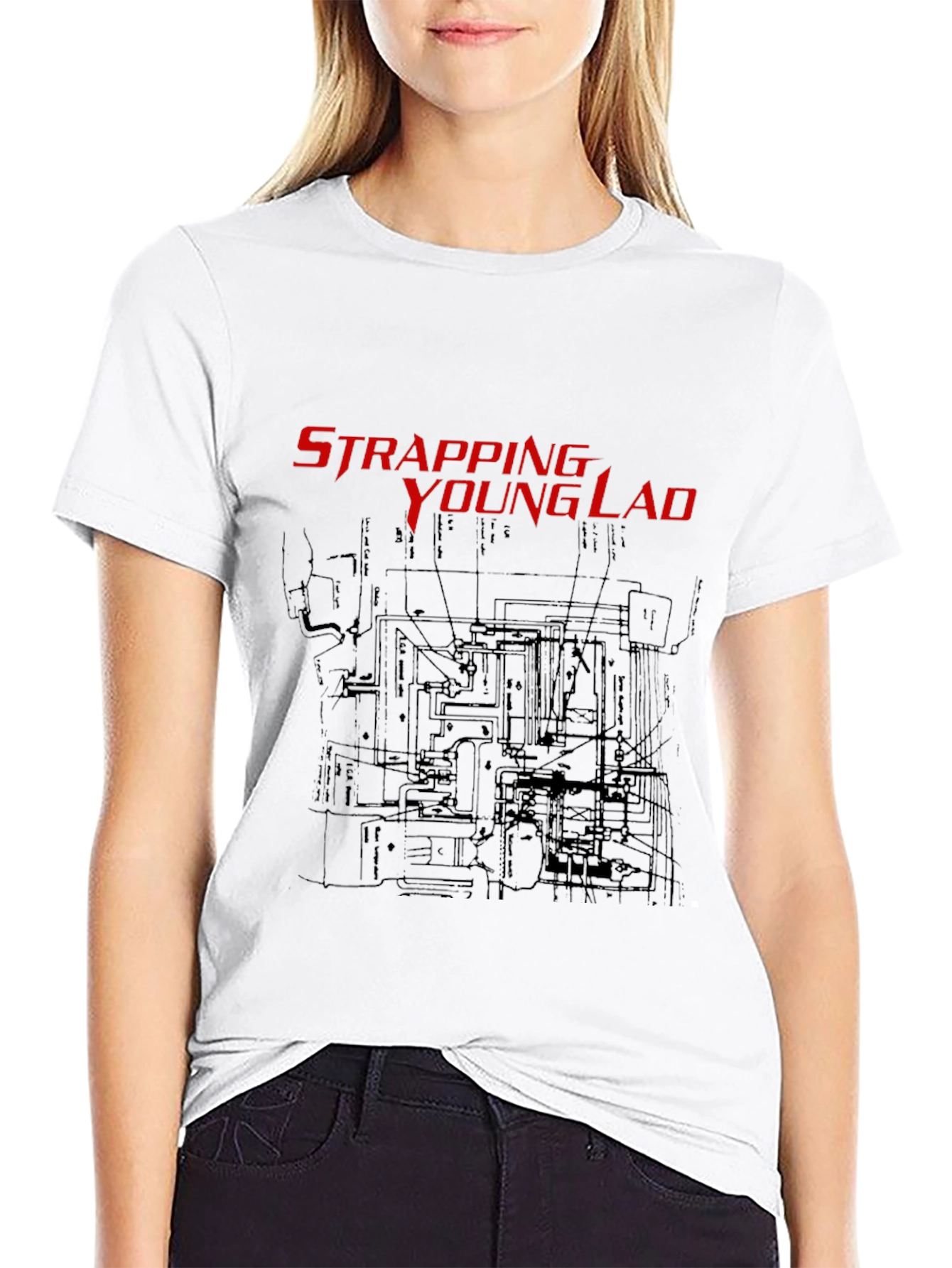 Strapping Young Lad Graphic Print Black T-Shirt