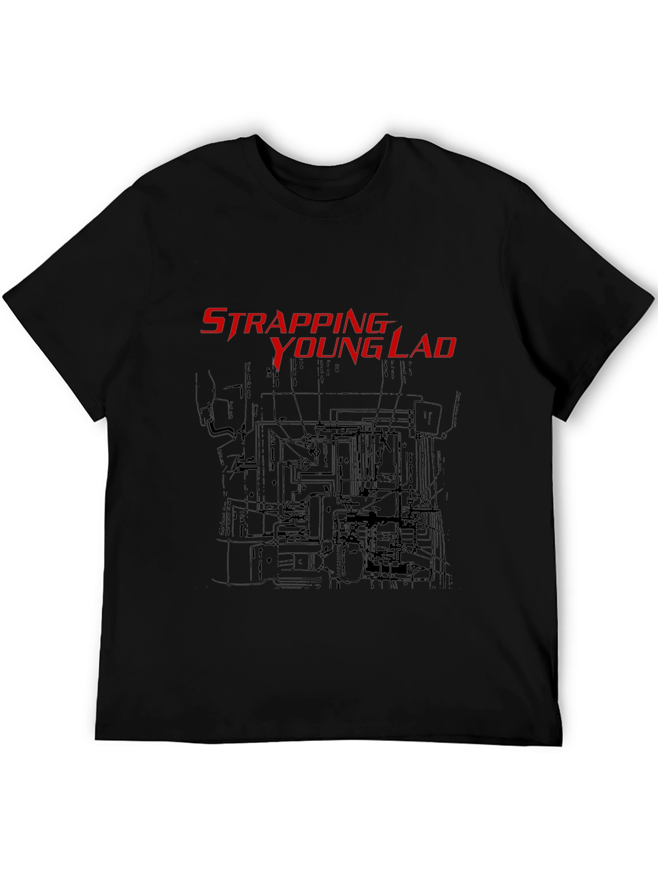 Strapping Young Lad Graphic Print Black T-Shirt