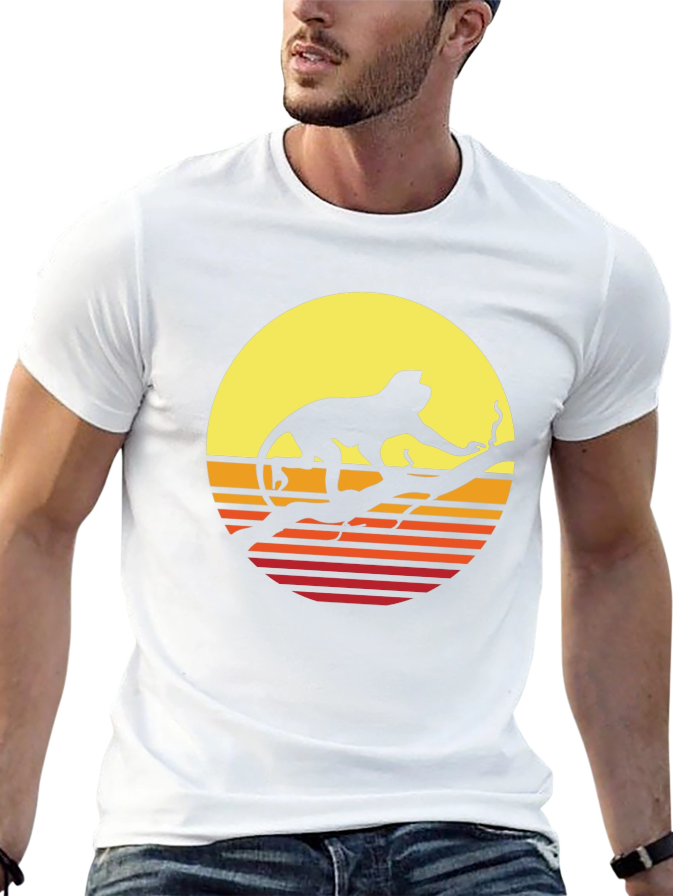 Monkey Sunset Graphic Tee - Retro Style Comfort