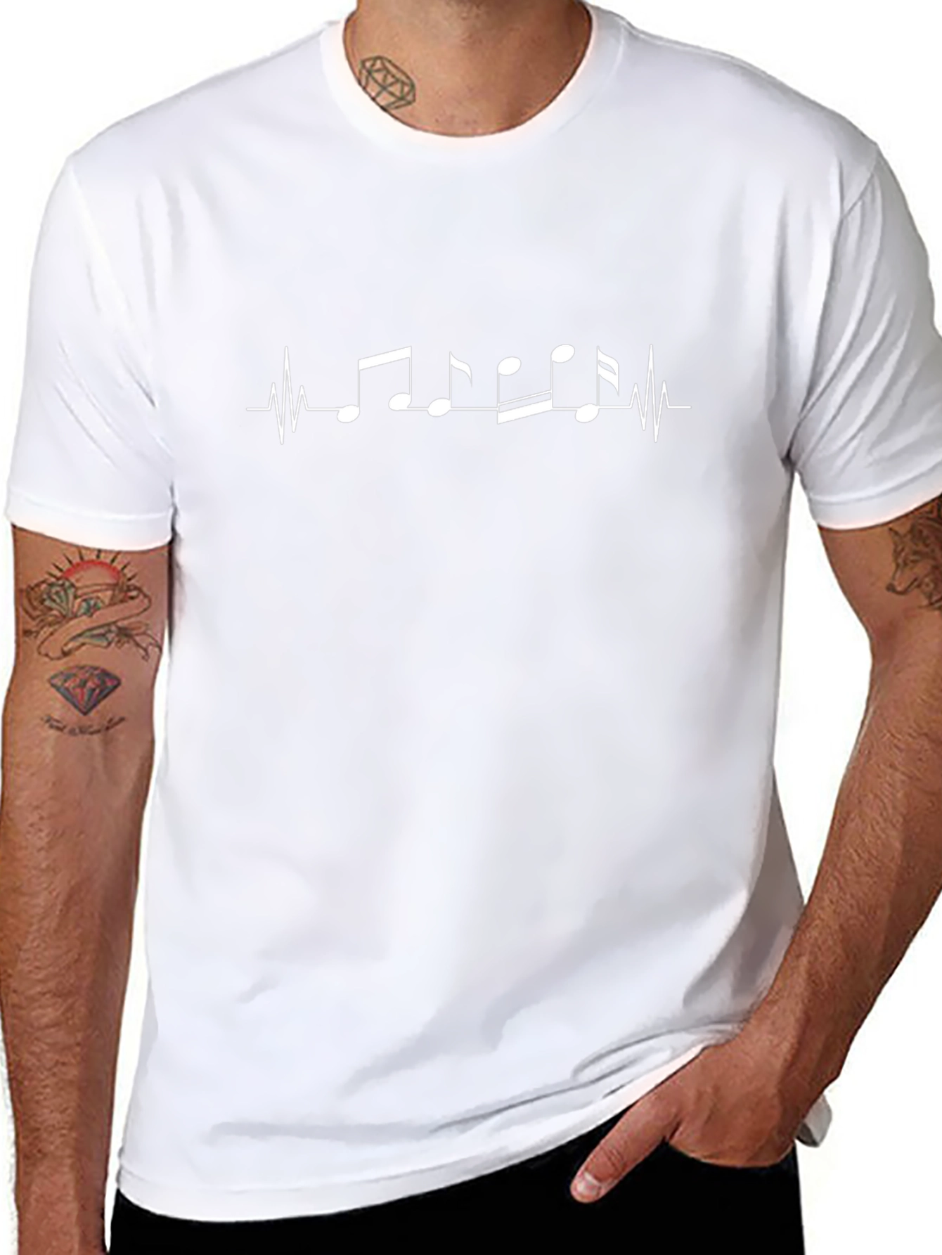 Musical Heartbeat T-Shirt - Black