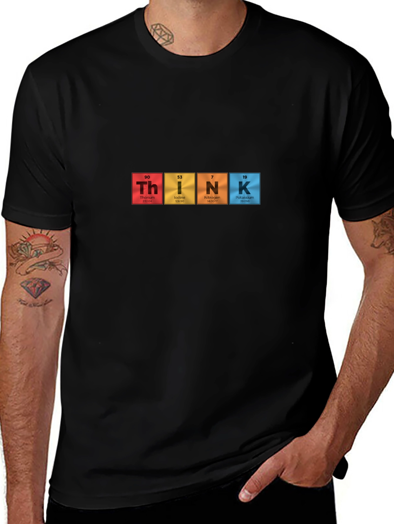Periodic Table THINK Mens Black T-Shirt