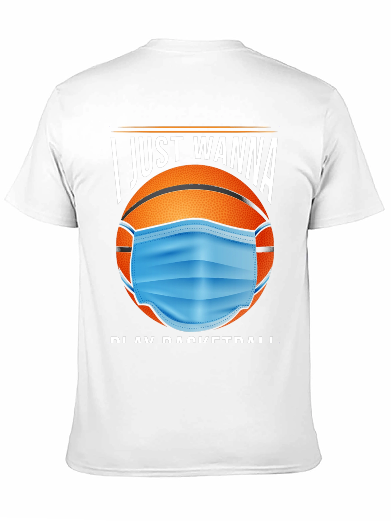 Basketball Mask Graphic Tee - I Just Wanna Play