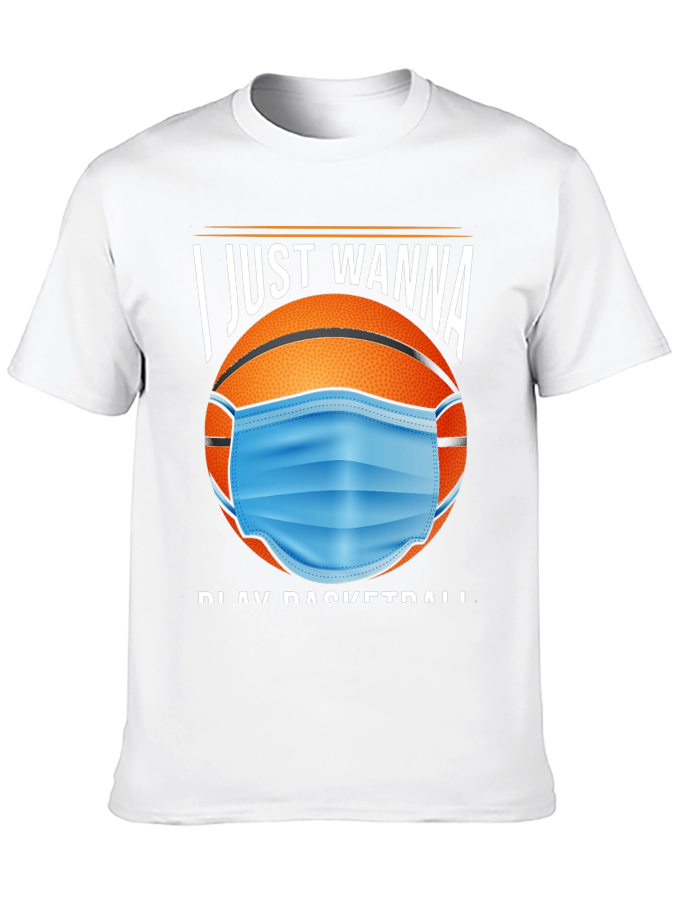 Basketball Mask Graphic Tee - I Just Wanna Play
