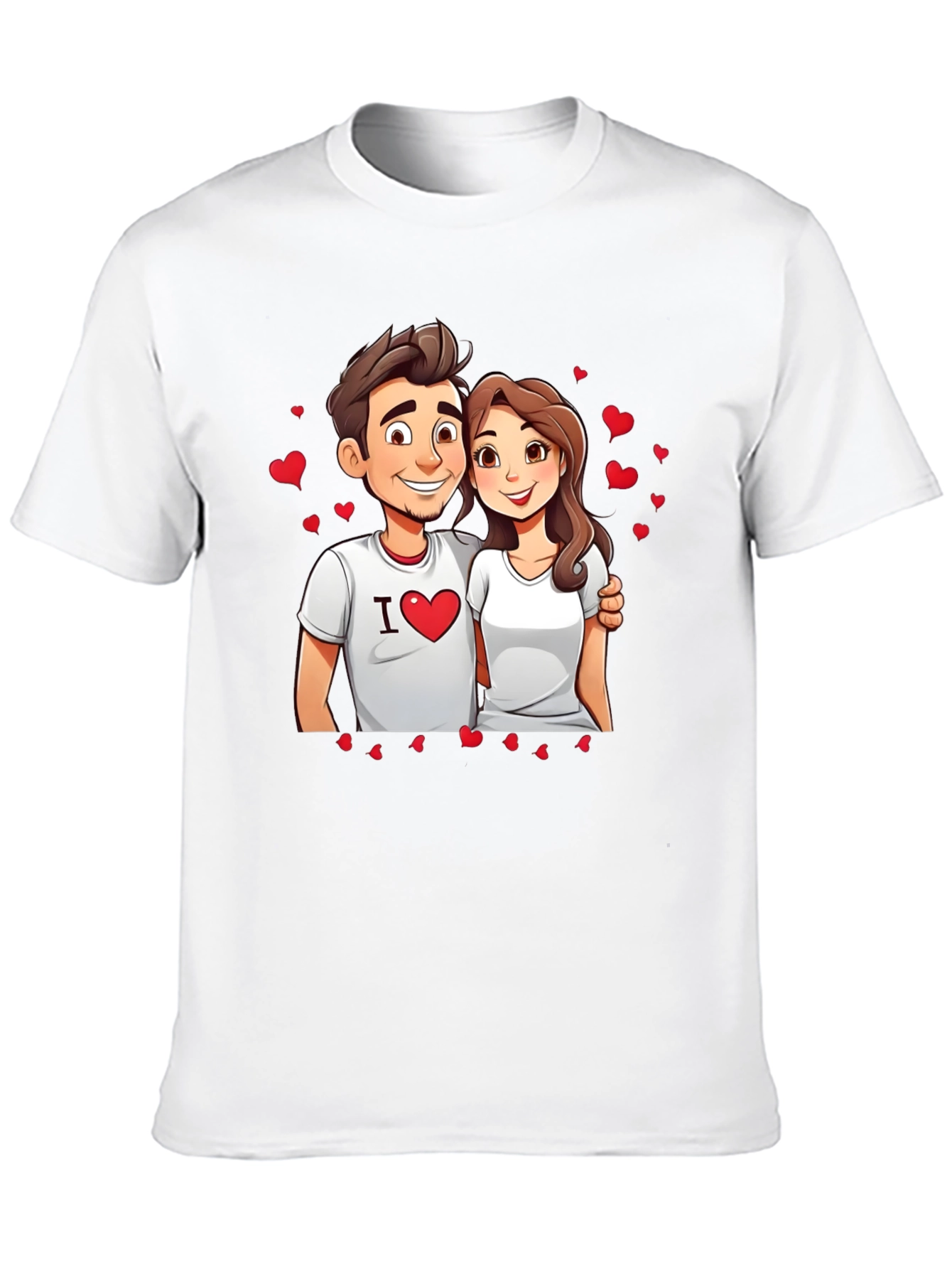 I Heart You Couple Graphic Tee - Black