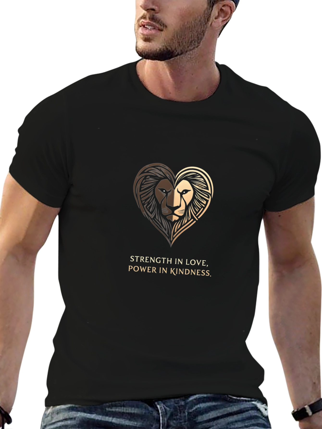 Lion Heart Graphic Tee - Strength & Kindness