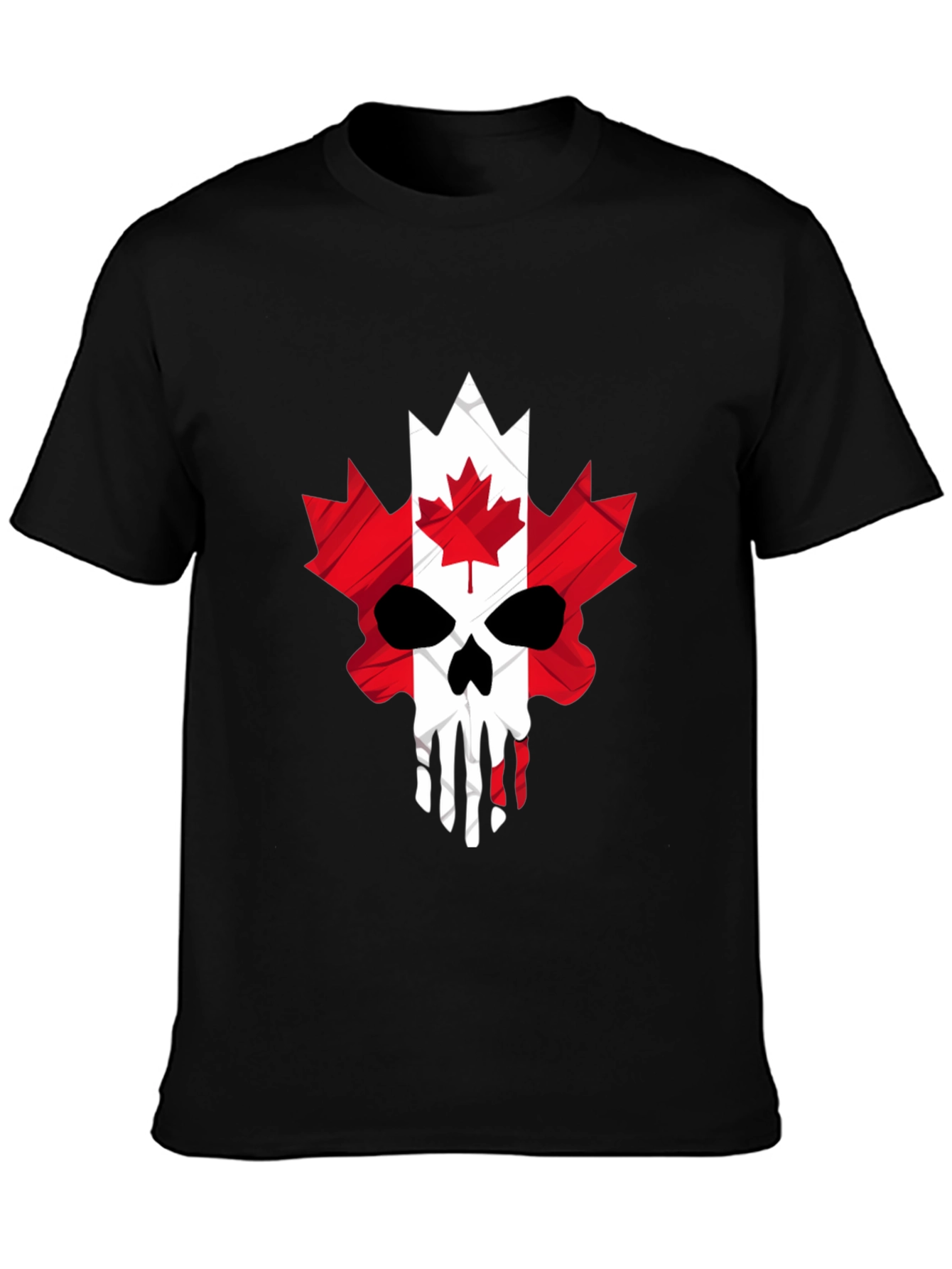 Canadian Skull Flag Graphic T-Shirt