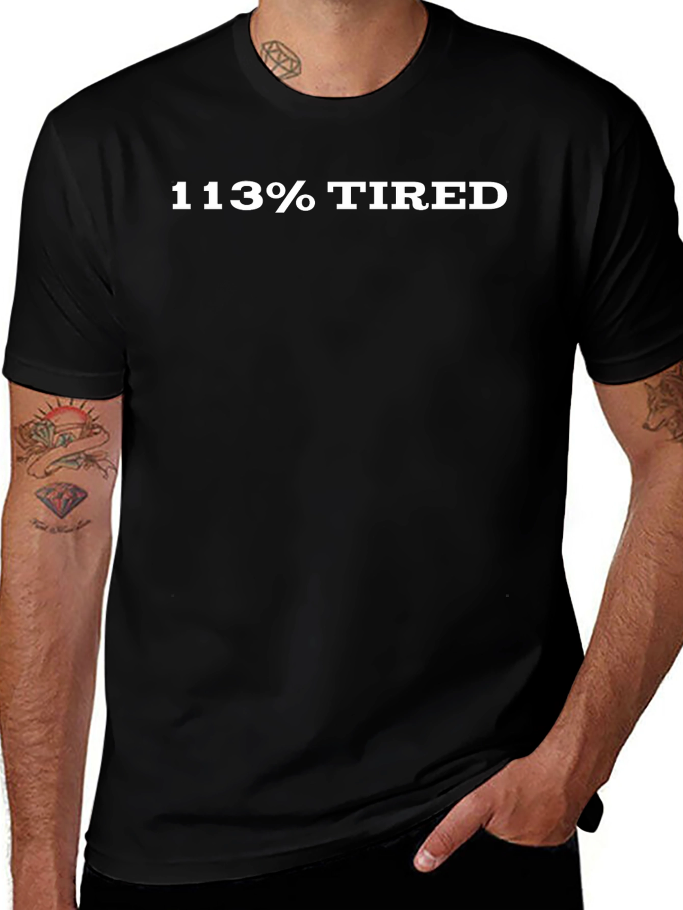 113% Tired Black Graphic Tee