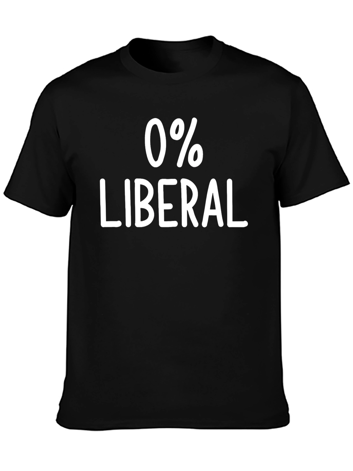 0% Liberal Black Graphic Tee - Conservative Humor