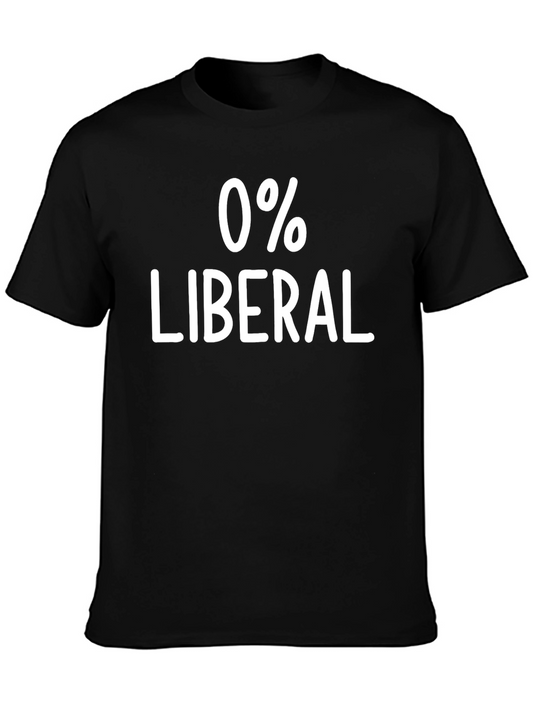 0% Liberal Black Graphic Tee - Conservative Humor