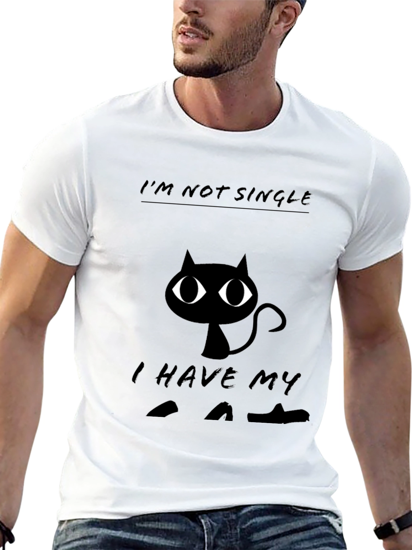 Im Not Single I Have Cats Black T-Shirt