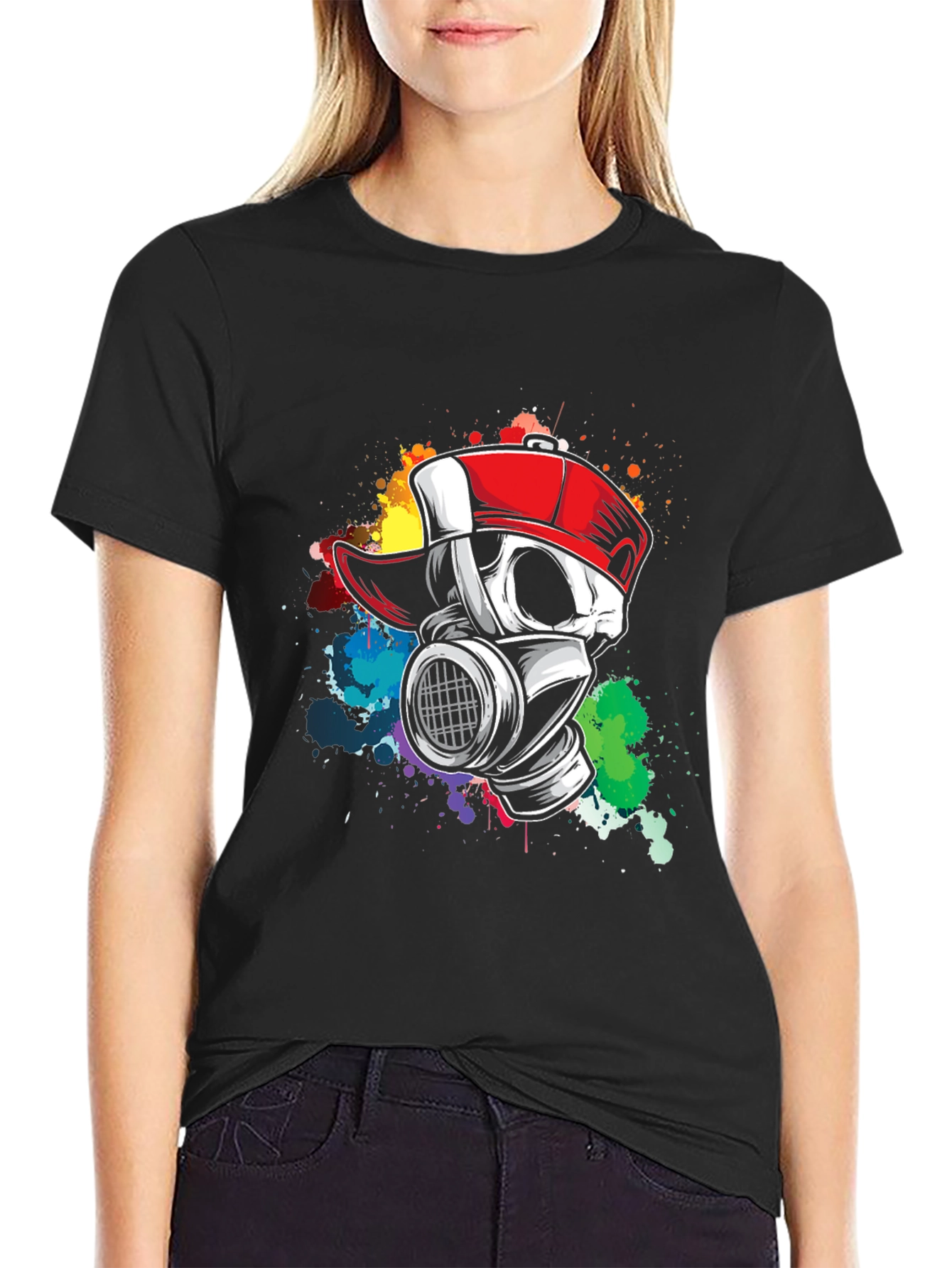 Urban Skull Gas Mask Graphic T-Shirt