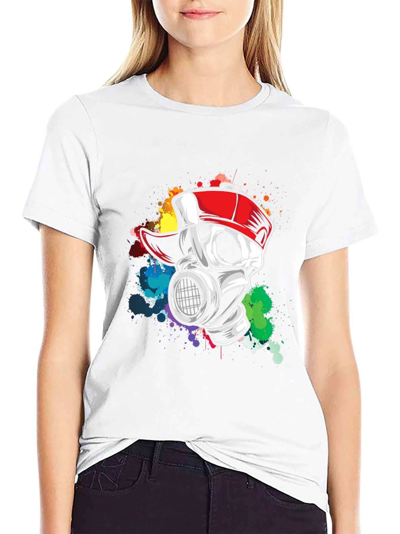 Urban Skull Gas Mask Graphic T-Shirt