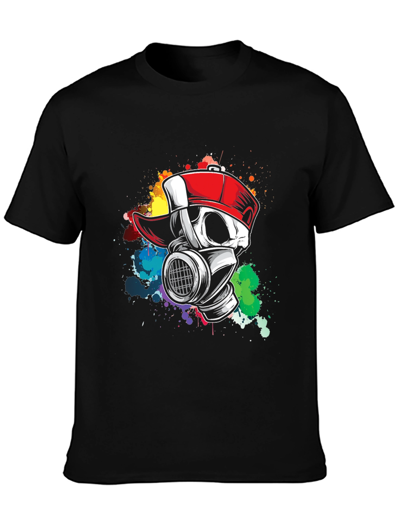 Urban Skull Gas Mask Graphic T-Shirt