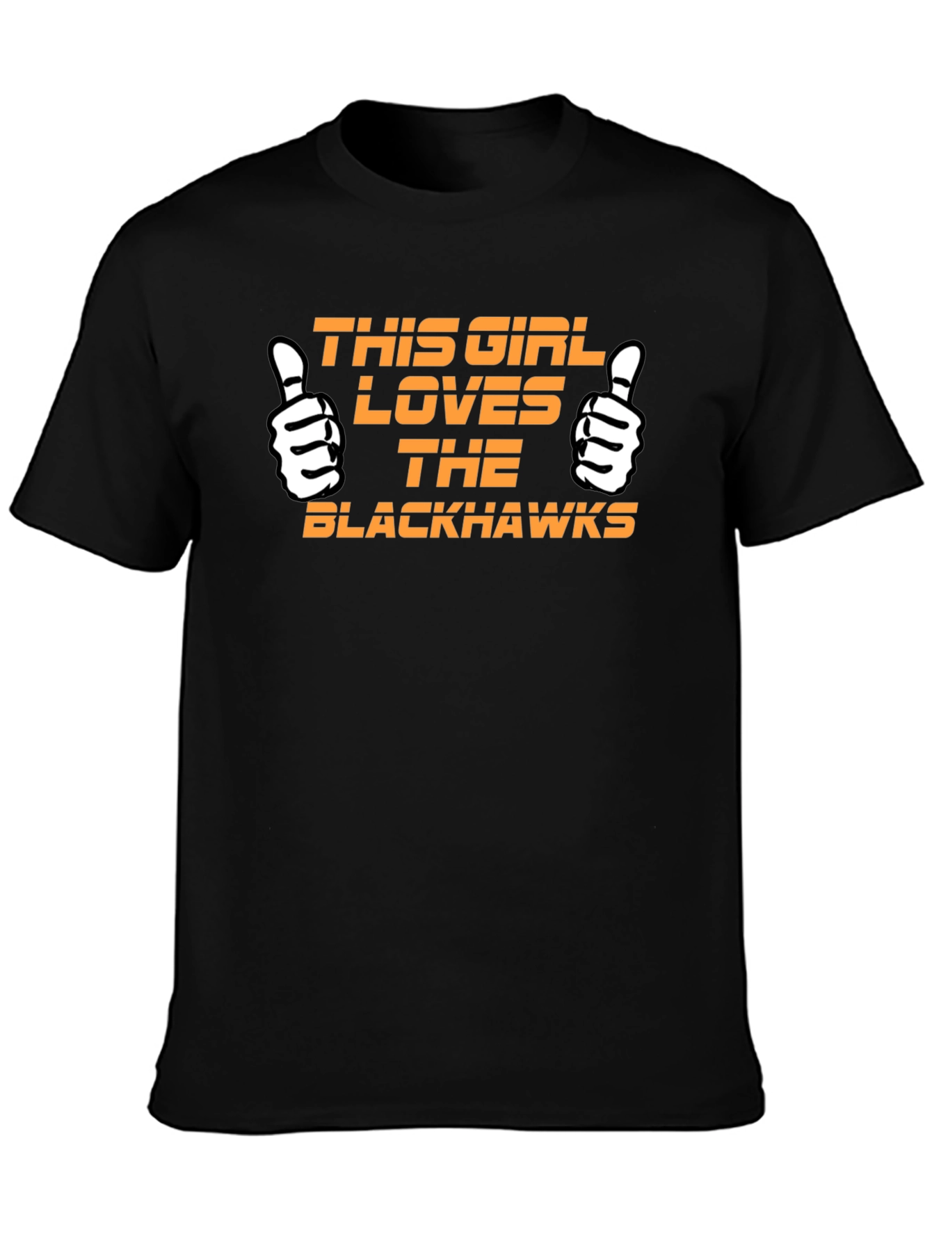 Black T-Shirt - This Girl Loves Blackhawks