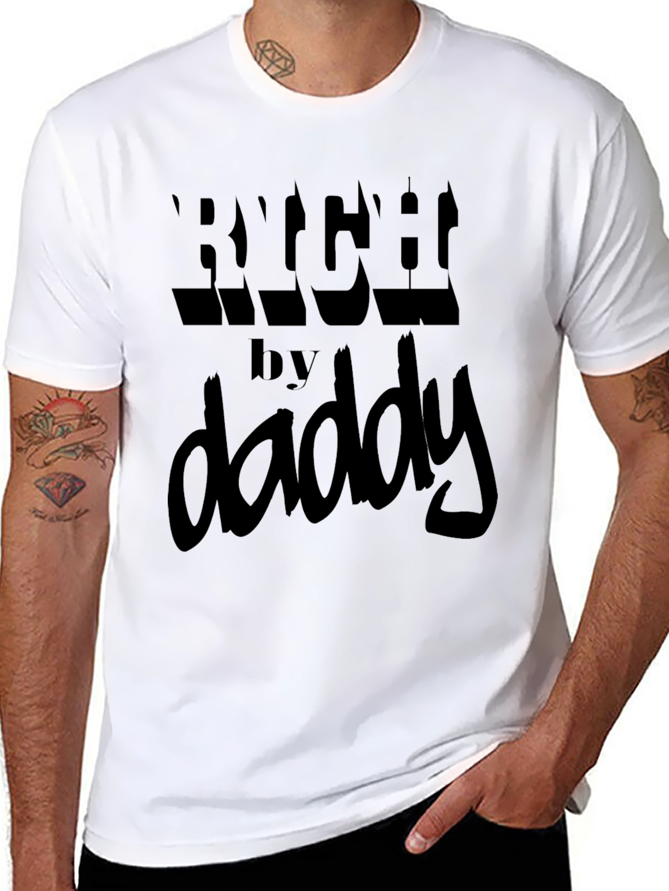 Rich by Daddy Black Graphic Tee