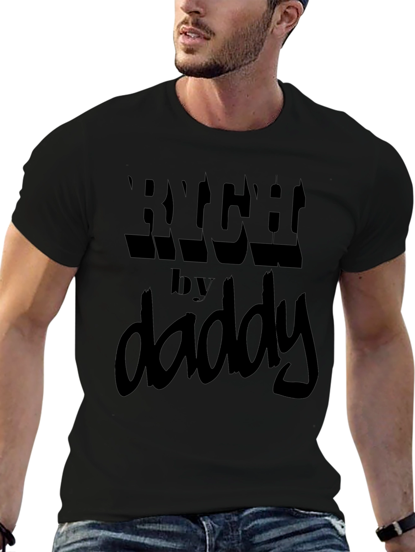 Rich by Daddy Black Graphic Tee