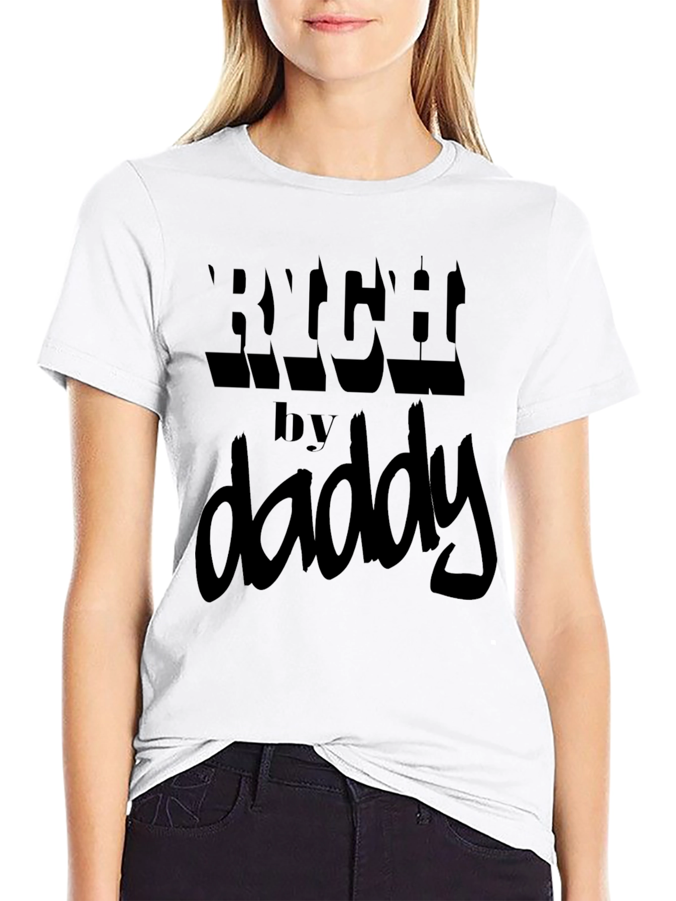 Rich by Daddy Black Graphic Tee