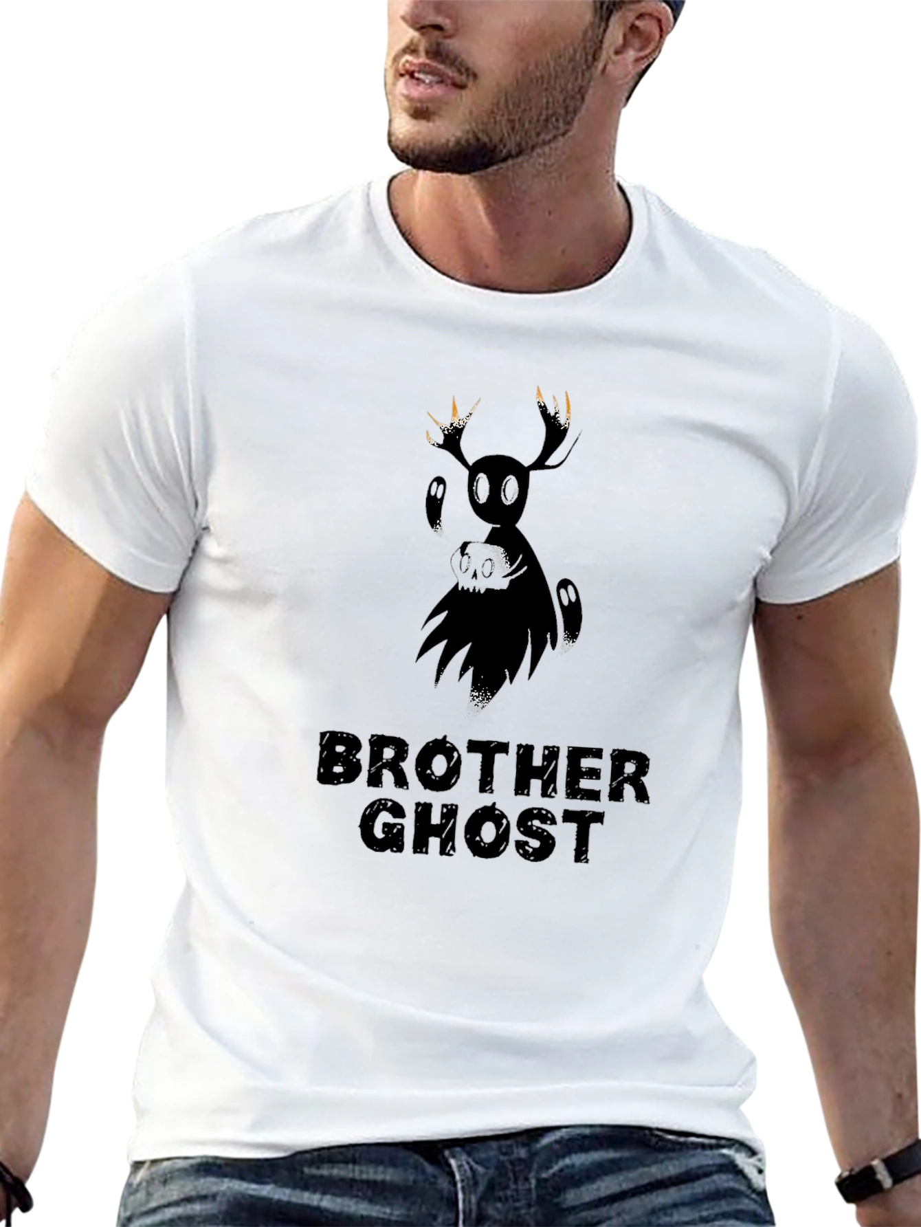 Brother Ghost Black Graphic T-Shirt