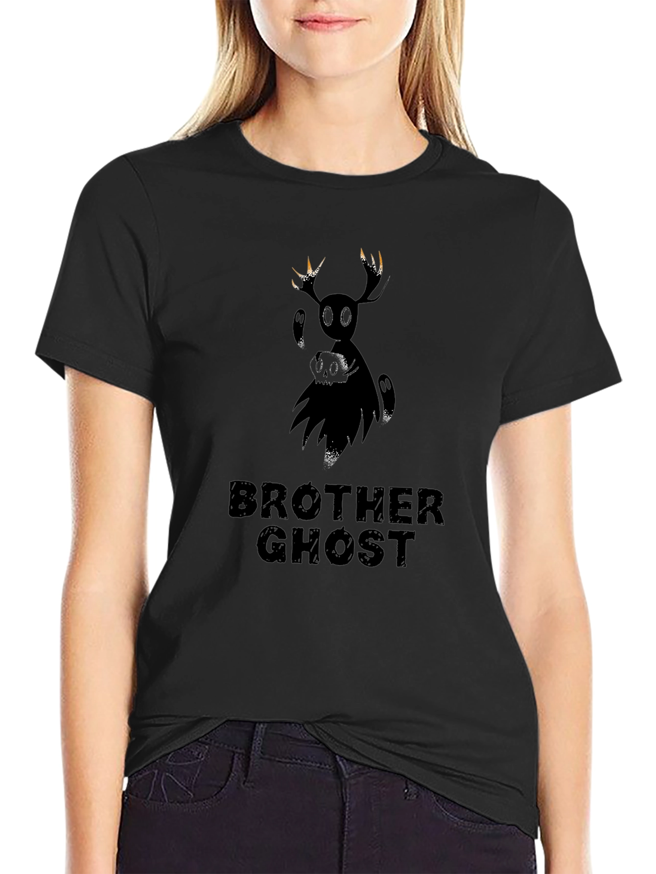 Brother Ghost Black Graphic T-Shirt