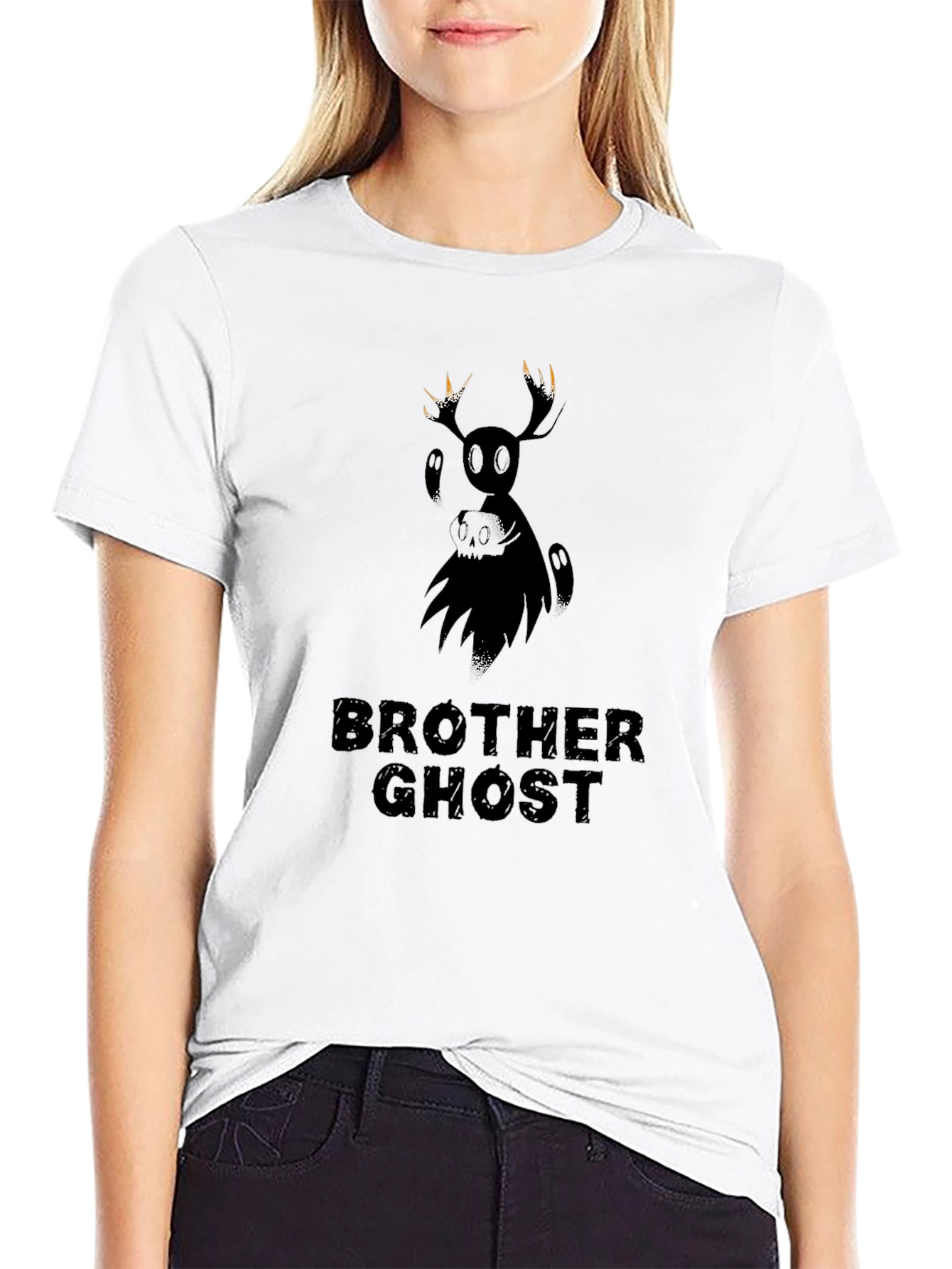 Brother Ghost Black Graphic T-Shirt