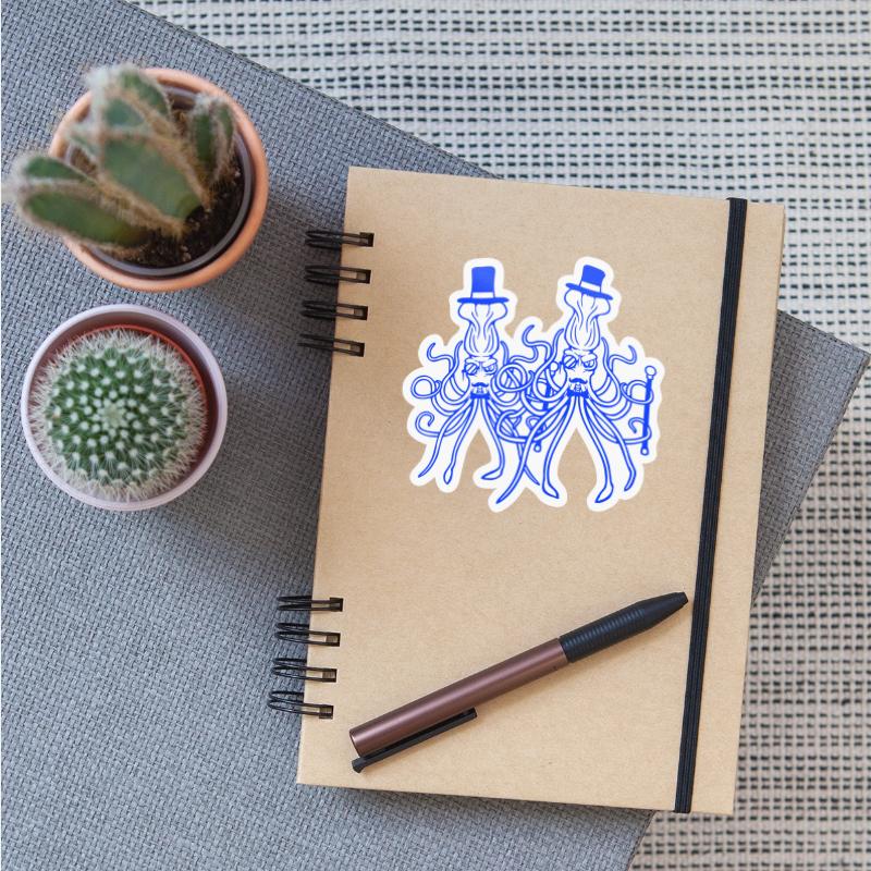 2 octopus sir hat monocle glasses two rich friends