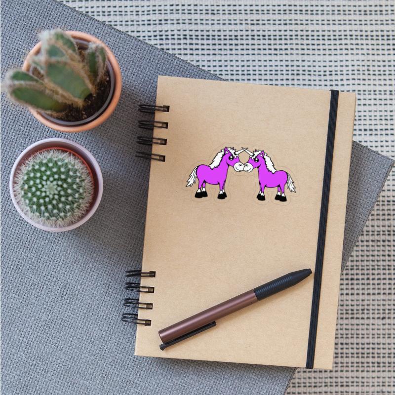2 Unicorns Team Couple Horns Friends Greeting Cute
