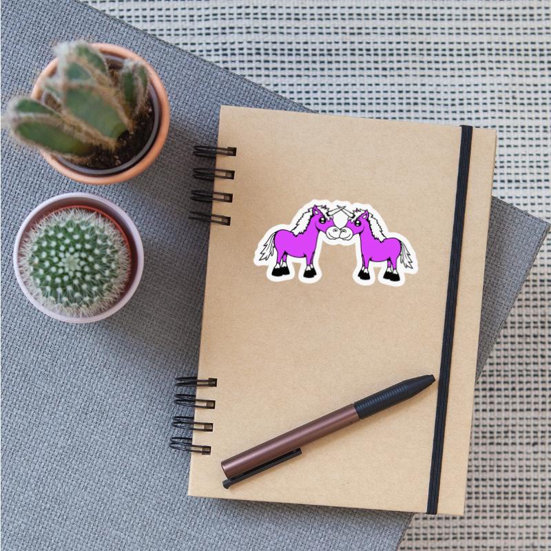 2 Unicorns Team Couple Horns Friends Greeting Cute