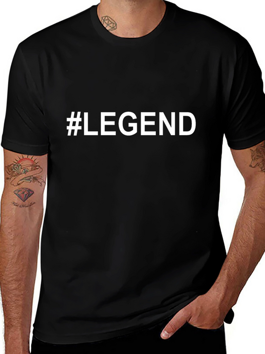 #Legend Black Graphic Tee - Bold Statement T-Shirt