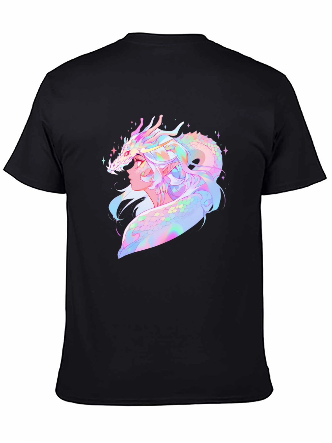 Dragon Girl Graphic Tee - Black Cotton Comfort