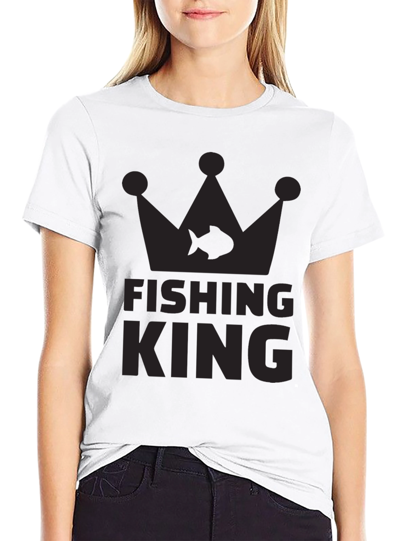 Fishing King Black T-Shirt - Anglers Crown
