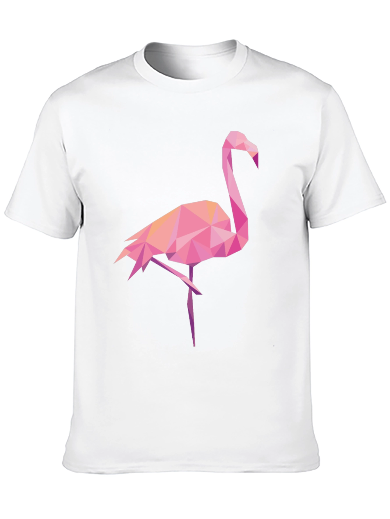 Geometric Flamingo Graphic Tee - Black Casual Shirt