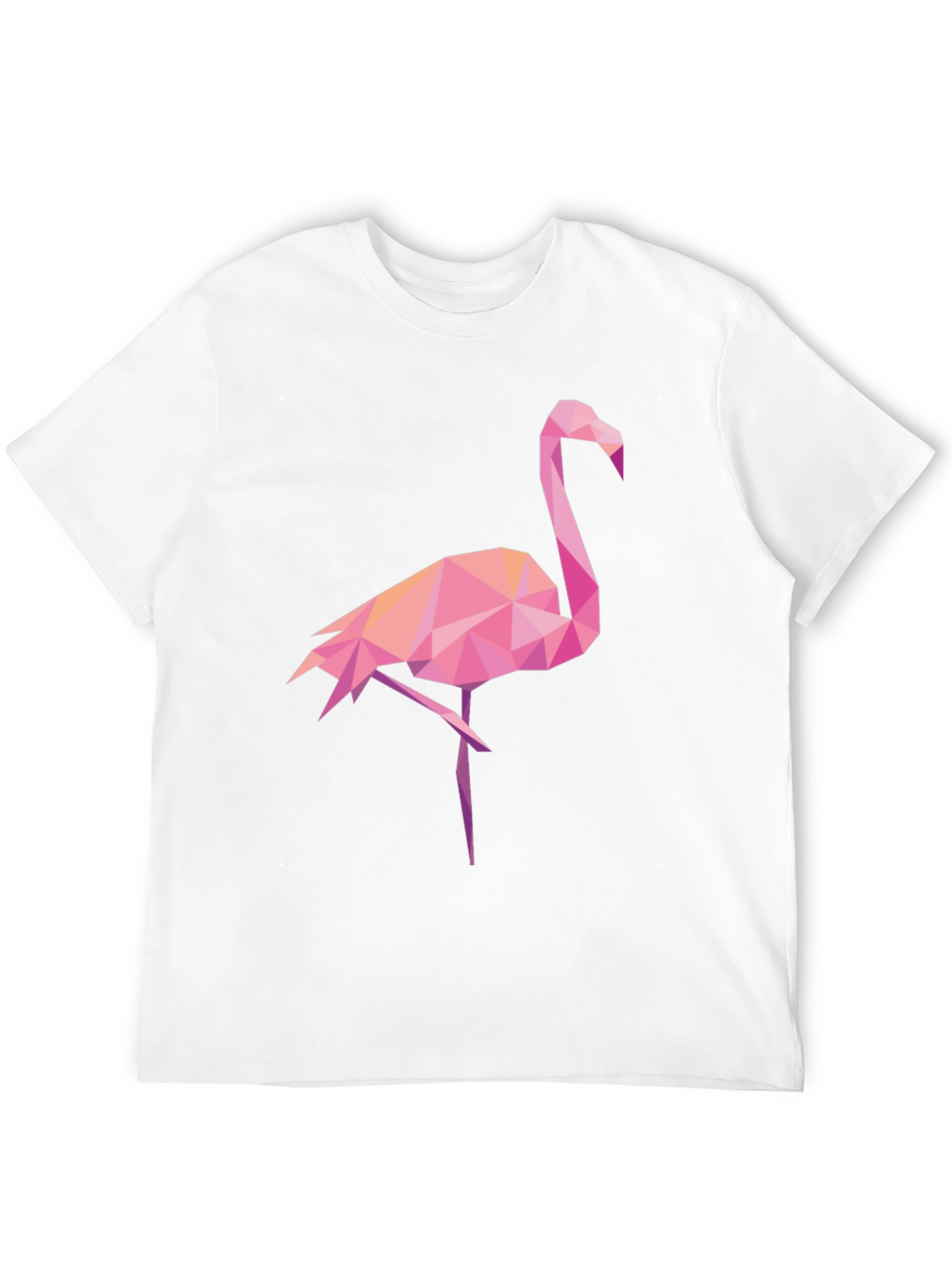 Geometric Flamingo Graphic Tee - Black Casual Shirt