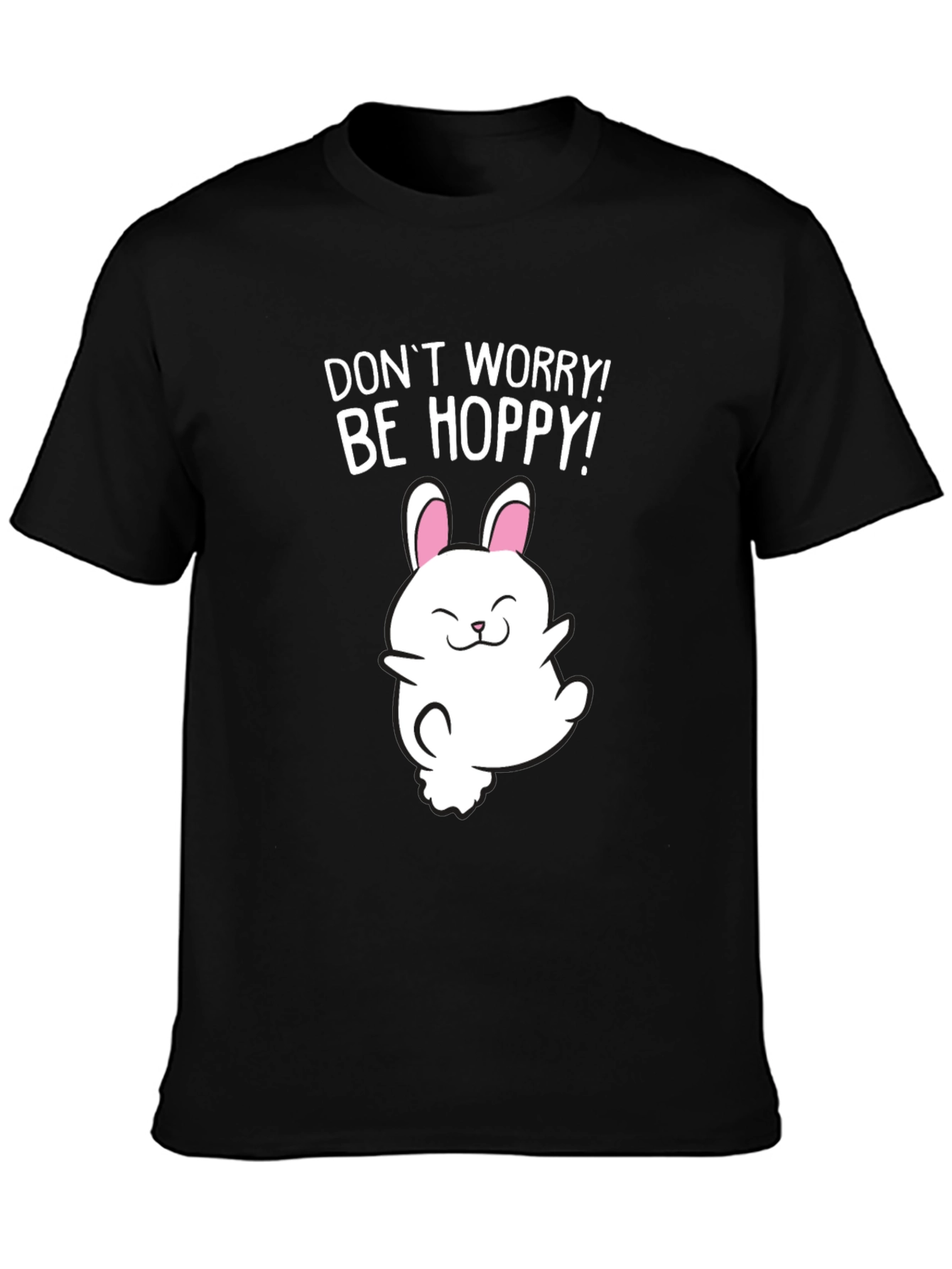 Dont Worry Be Hoppy! Easter Bunny Graphic Tee